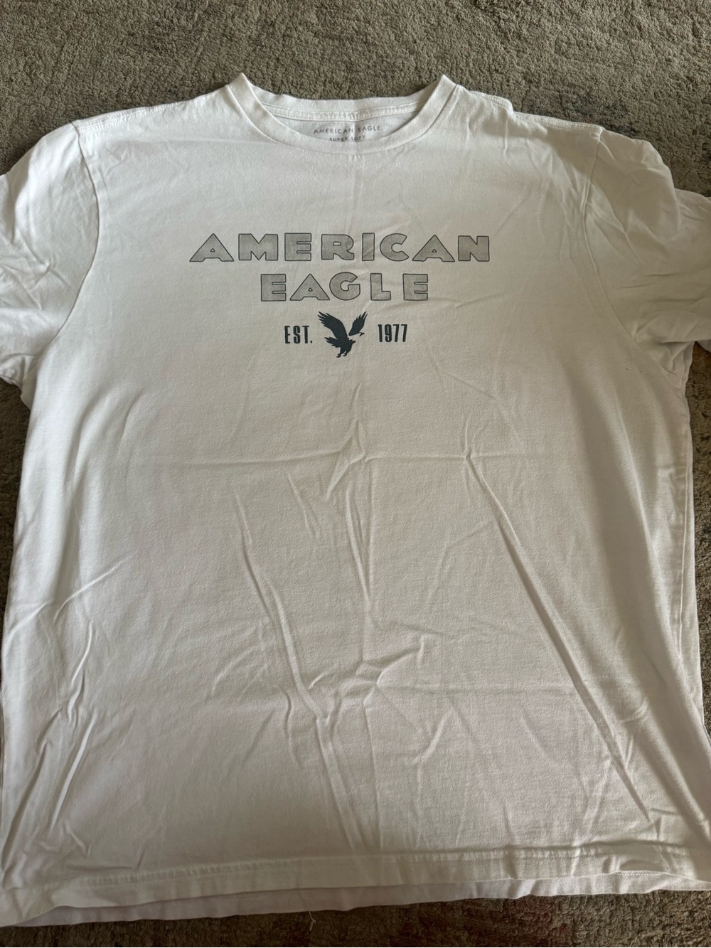 American Eagle Outfitters White Short-Sleeve Logo Tee